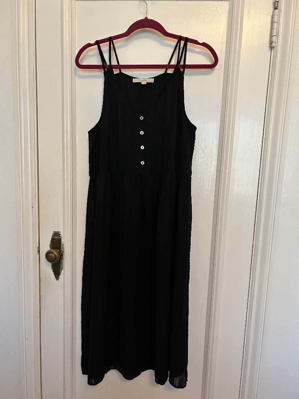 LOFT Black Strappy Dress